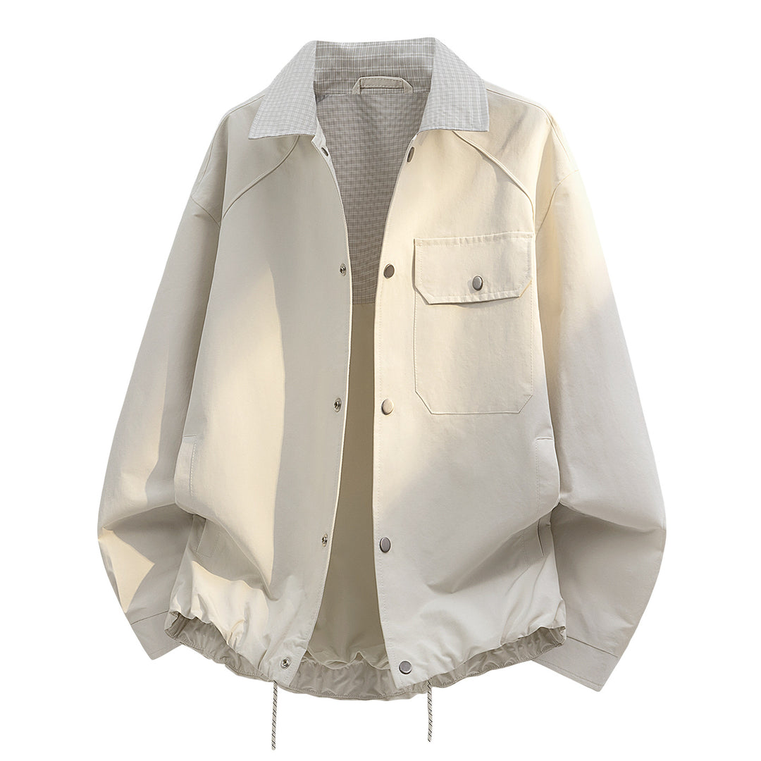 Men's Casual Transitional Jacket with Check Pattern Mune Fashion