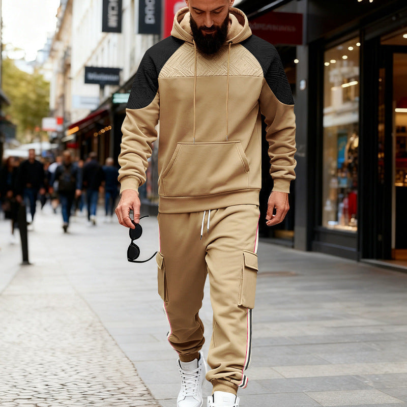 Men's two-piece utility leisure set with hoodie and cargo joggers Mune Fashion