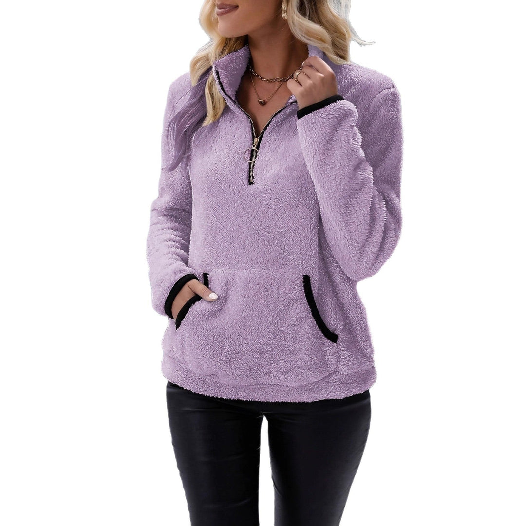 Mune | Women's Fleece Pullover with Contrasting Pockets and Zipper
