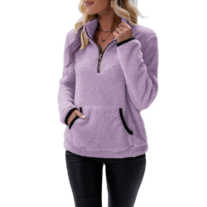 Mune | Women's Fleece Pullover with Contrasting Pockets and Zipper