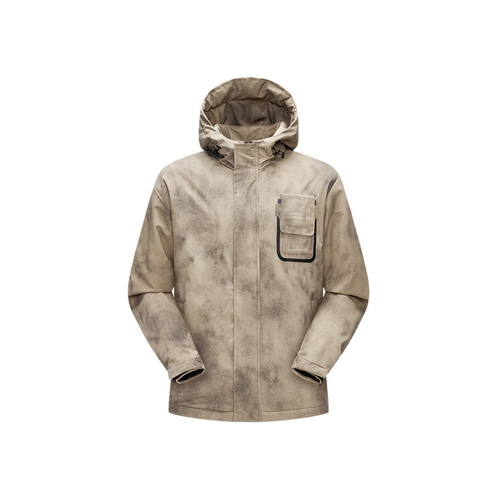 Men's minimalist technical shell jacket with hood and utility chest pocket Mune Fashion