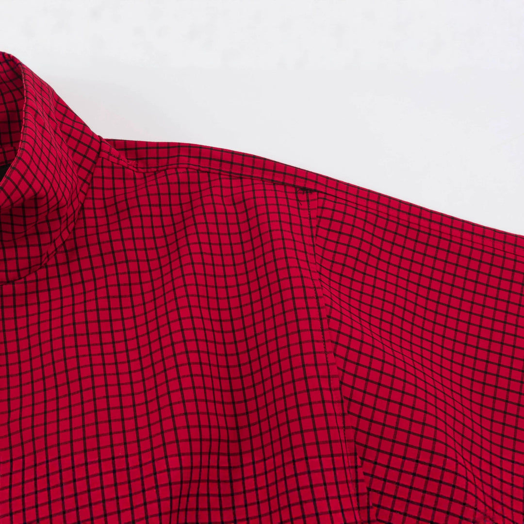 Women Oversize Boxy Bomber Jacket with Stand-Up Collar, Checkered Pattern and Elastic Hem Mune Fashion