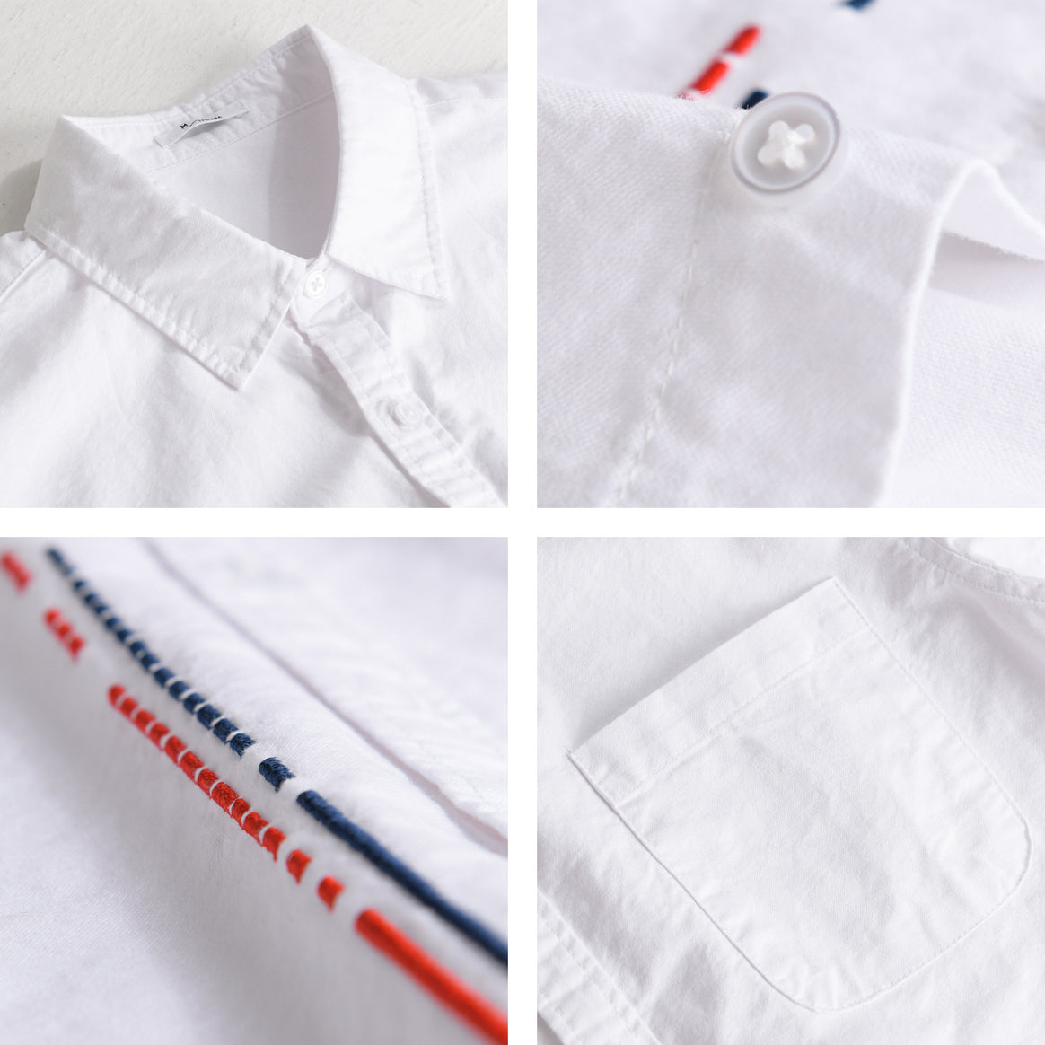Men's shirt in relaxed fit with chest pocket and side decorative embroidery Mune Fashion