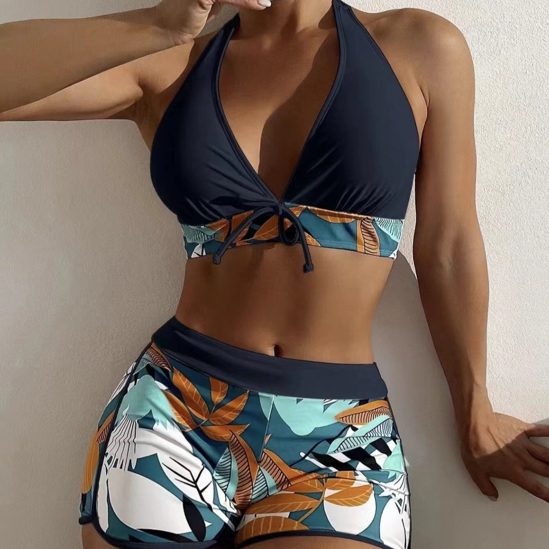 Women's Sport Bikini with Floral Print and Adjustable Straps Mune Fashion