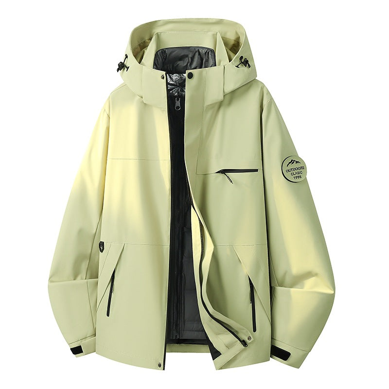 Men's waterproof three-layer hardshell jacket with adjustable hood, welded seams & multifunction pockets Mune Fashion