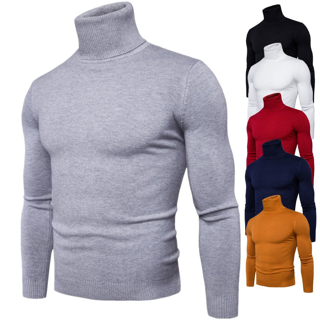 Men's narrow fitting turtleneck sweater made of fine knit Mune Fashion