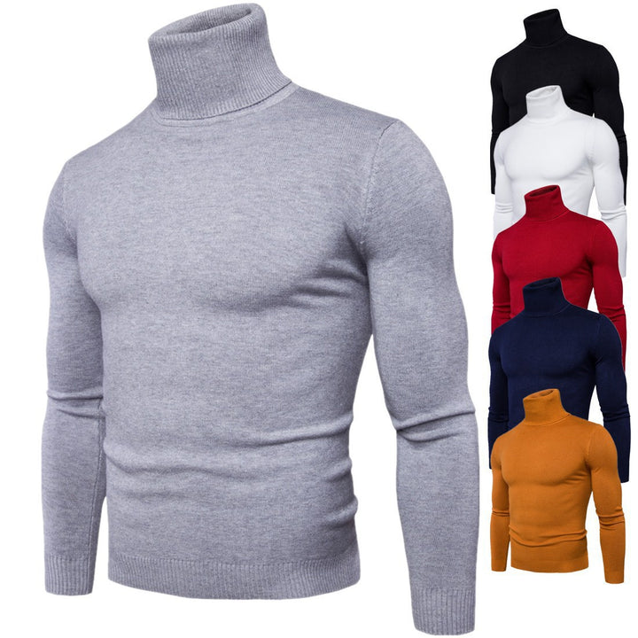 Men's narrow fitting turtleneck sweater made of fine knit Mune Fashion