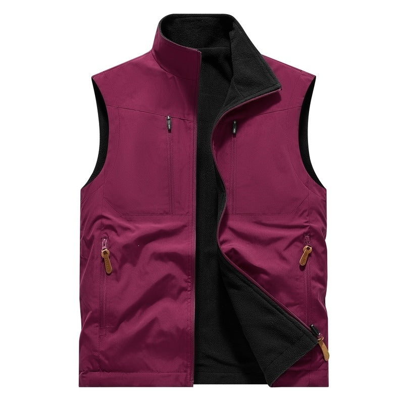 Men's Windproof Softshell Vest with Fleece Lining & Multifunctional Pockets Mune Fashion