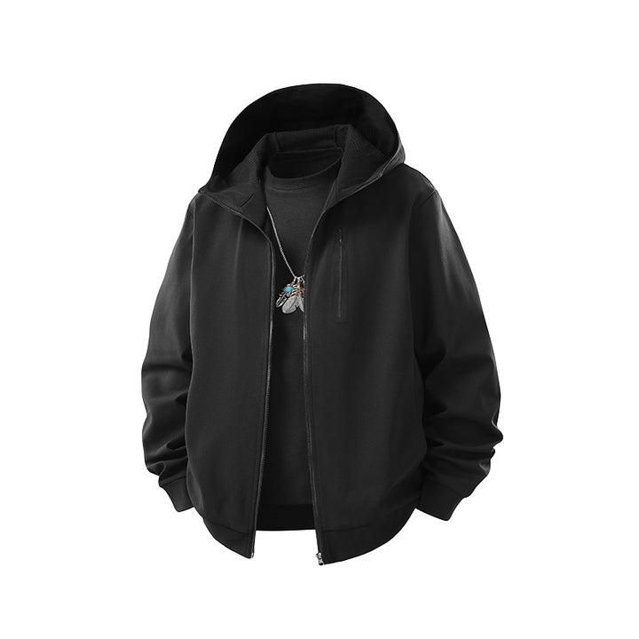 Herren Kapuzen-Softshelljacke mit Reißverschluss‑Brusttasche, geripptem Saum und Relaxed‑Fit Mune Fashion