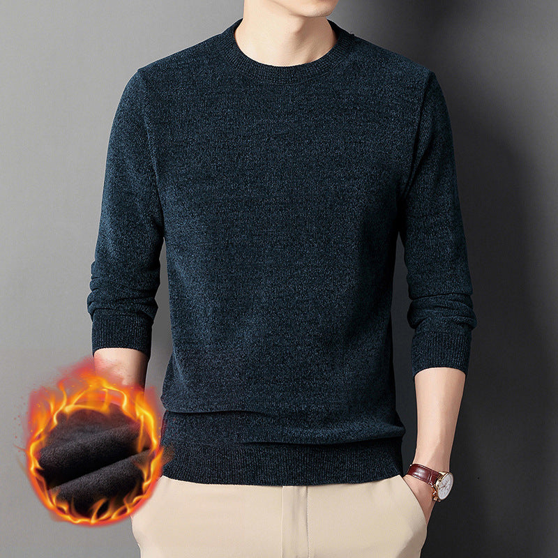 Men's fine knit thermal pullover with thermo fleece lining and slim fit Mune Fashion