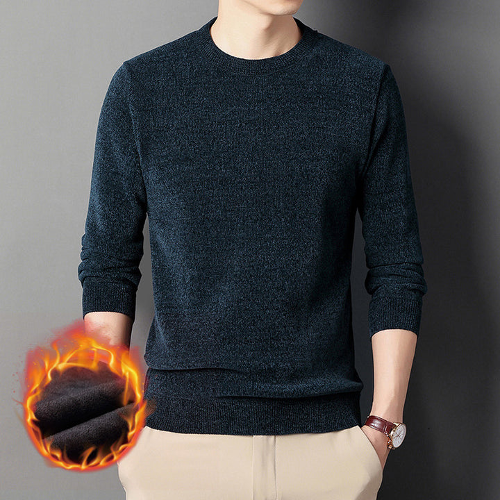 Men's fine knit thermal pullover with thermo fleece lining and slim fit Mune Fashion