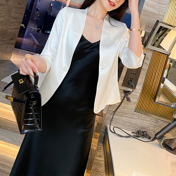 Ladies Elegant Blazer with Three Quarter Sleeves Mune Fashion
