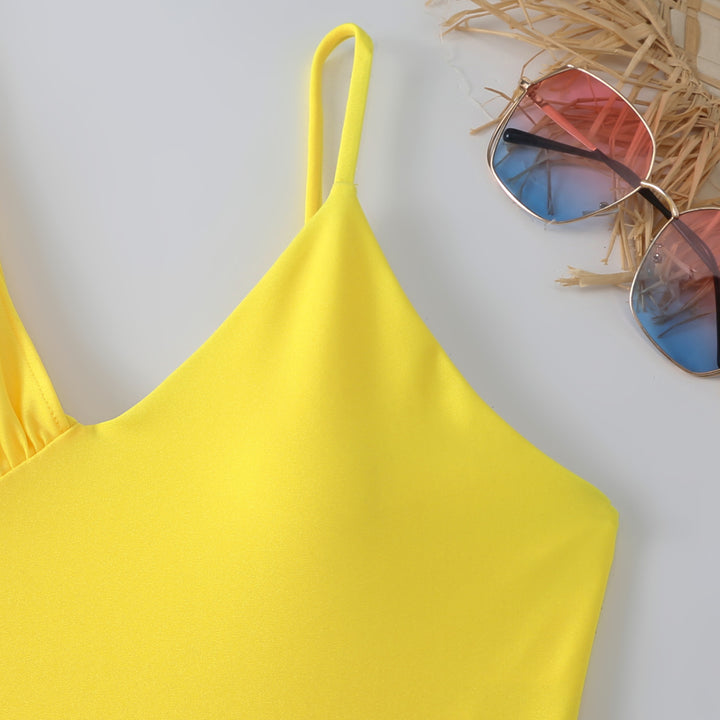 Women's one-piece swimsuit with asymmetrical design and elegant ruffles Mune Fashion
