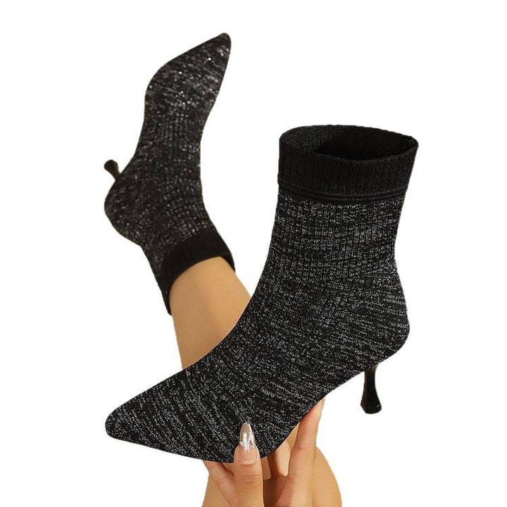 Ladies Elegant Ankle Boots with Glitter Details Mune Fashion