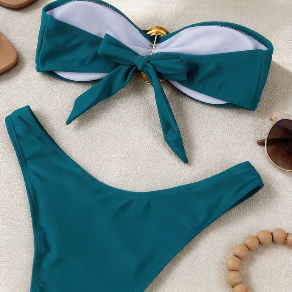 Women's bikini set with fashionable triangle top and sporty high-waisted bottoms Mune Fashion