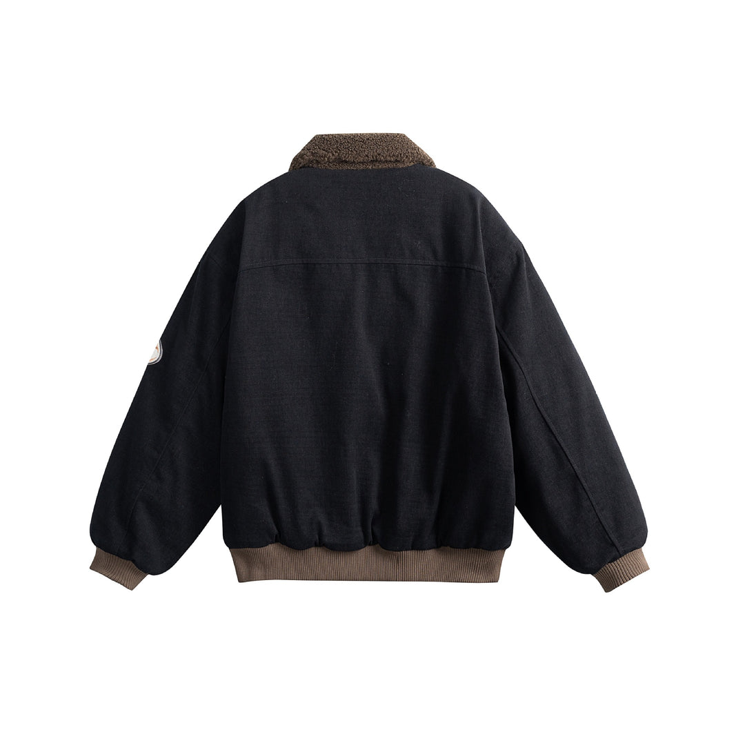 Unisex Boxy Bomber Jacket with Teddy Collar, Corduroy Look and Utility Pockets Mune Fashion