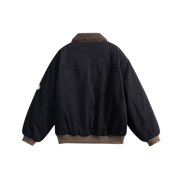 Unisex Boxy Bomber Jacket with Teddy Collar, Corduroy Look and Utility Pockets Mune Fashion