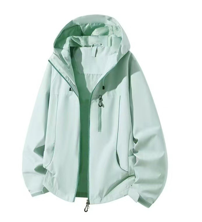 Men's Waterproof Hooded Softshell Jacket with Windproof Cut and Zipper Mune Fashion