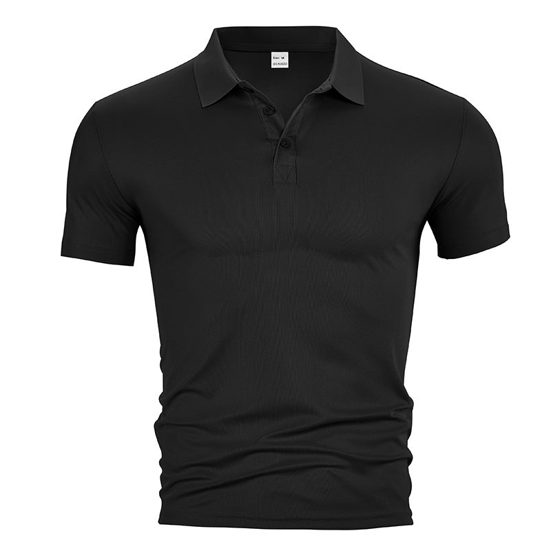 Men's fitted short-sleeve polo shirt made of stretchy jersey with shirt collar and short button placket Mune Fashion