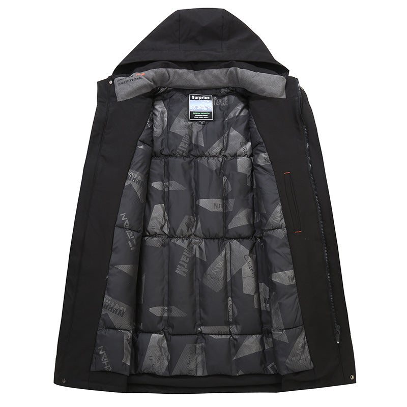 Men's Water-Repellent Hooded Parka with Minimalist Design and Concealed Zipper Mune Fashion