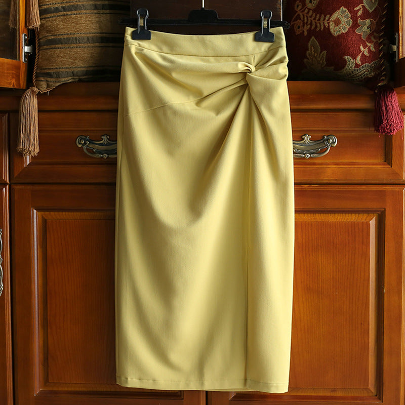 Women's Elegant Wrap Skirt with Knot Detail Mune Fashion