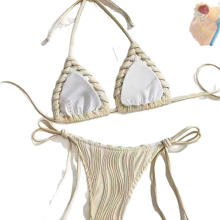 Ladies triangle bikini with wave pattern Mune Fashion