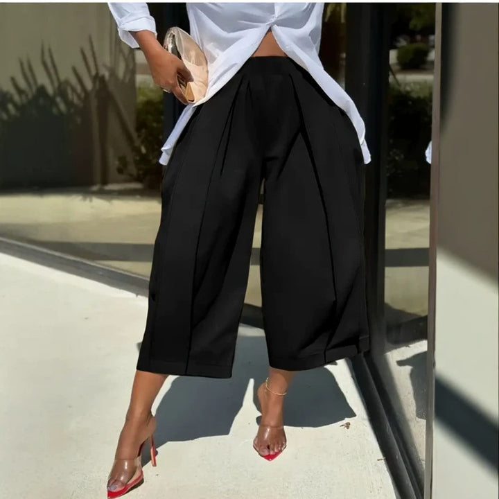 Women's culotte pants with wide leg and precise crease Mune Fashion