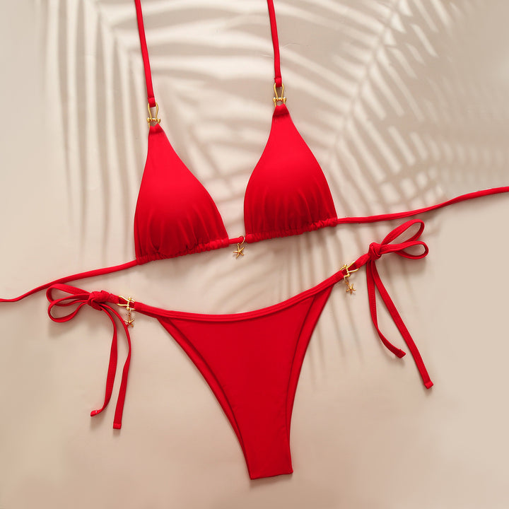 Ladies triangle bikini with elegant knot detail and fashionable accents Mune Fashion