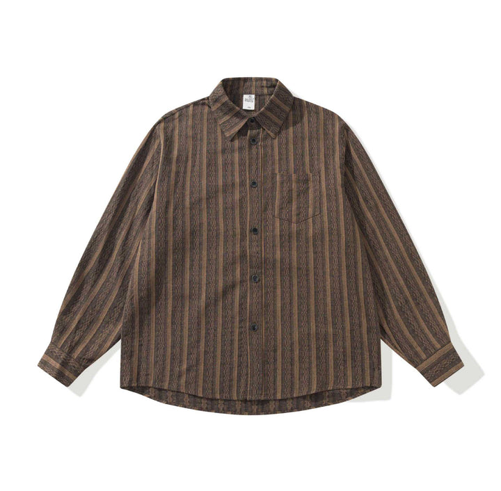 Unisex Loose Overshirt made of linen blend with texture and chest pocket Mune Fashion