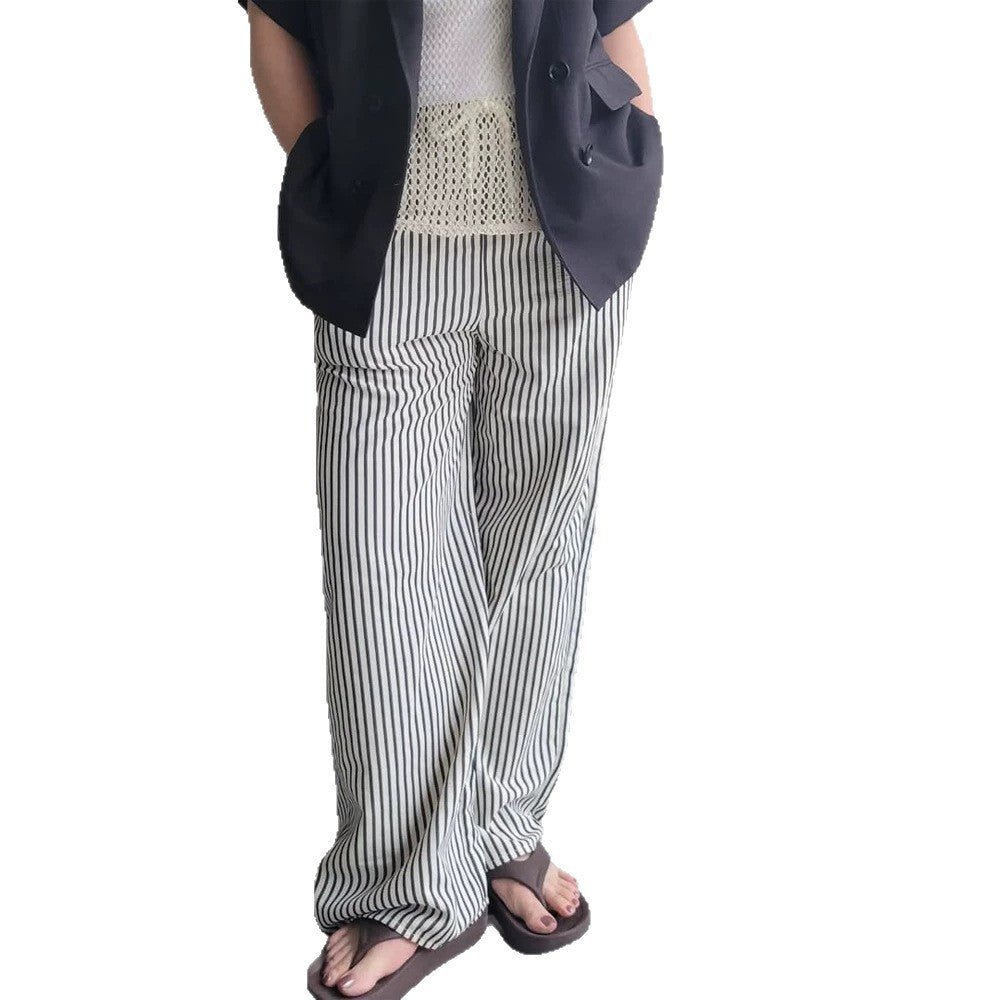 Women Wide Striped Palazzo Pants with High Waist and Flowing Viscose Quality Mune Fashion