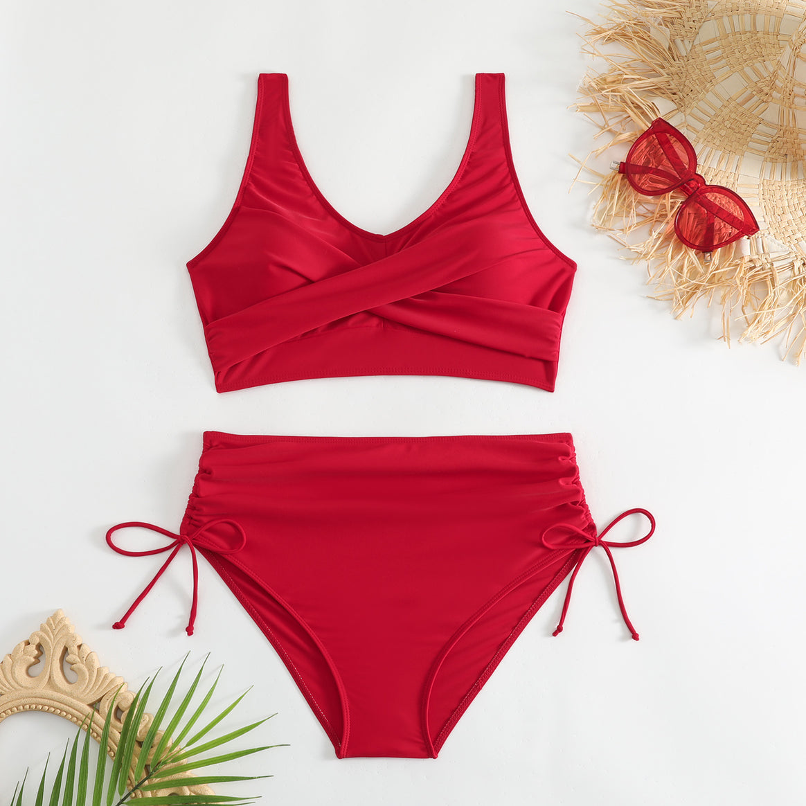 Women's bikini set with stylish wrap top and high-waisted bottoms Mune Fashion