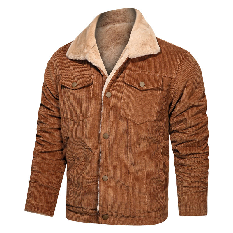 Men's cord jacket with teddy lining and snap button closure Mune Fashion