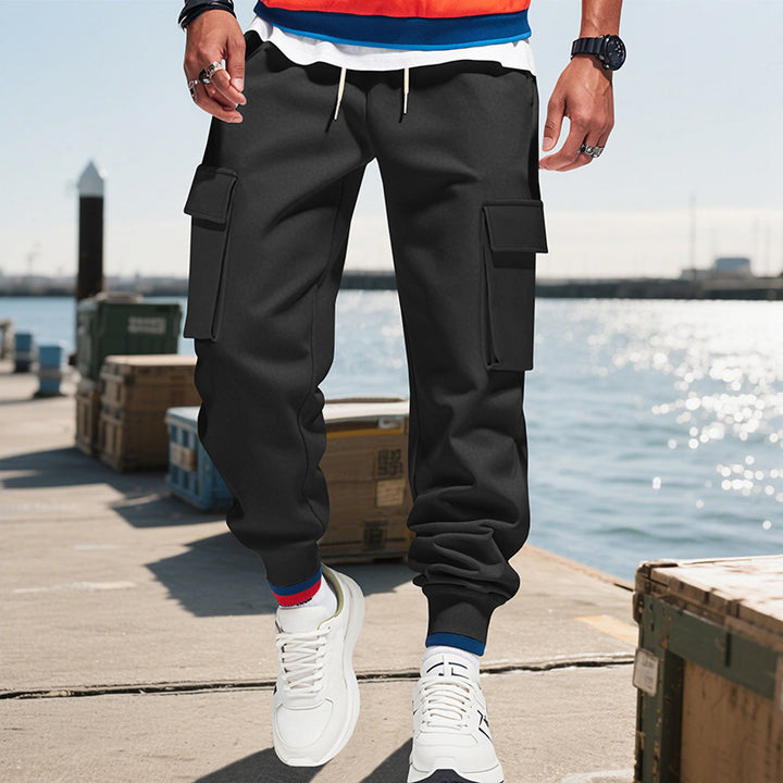 Men's urban utility jogger with drawstring, applied flap pockets and elastic waistband Mune Fashion