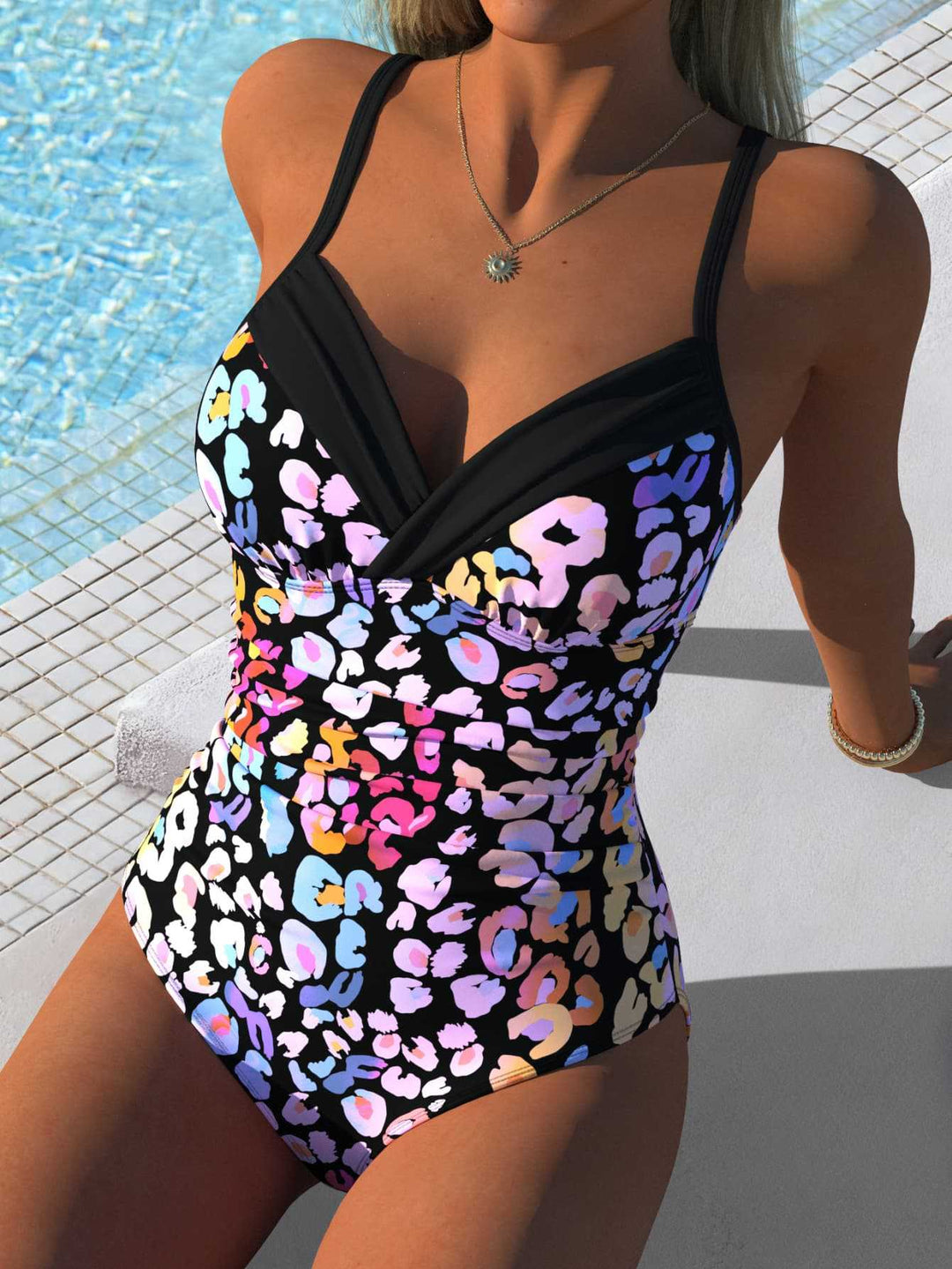 Women's One-Piece Swimsuit with Fashionable Wrap Detail Mune Fashion