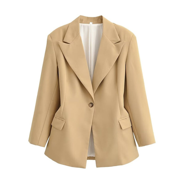 Women Oversized Blazer with Distinctive Lapels and Slightly Tailored Silhouette Mune Fashion