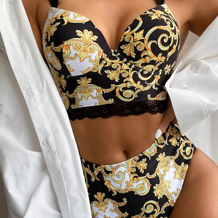 Women Push-Up Bikini with embellished straps Mune Fashion