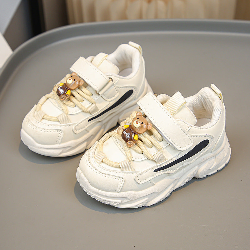 Women's Sporty Kids Sneakers with Practical Velcro Closure and Animal Applications Mune Fashion