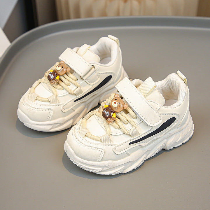 Women's Sporty Kids Sneakers with Practical Velcro Closure and Animal Applications Mune Fashion
