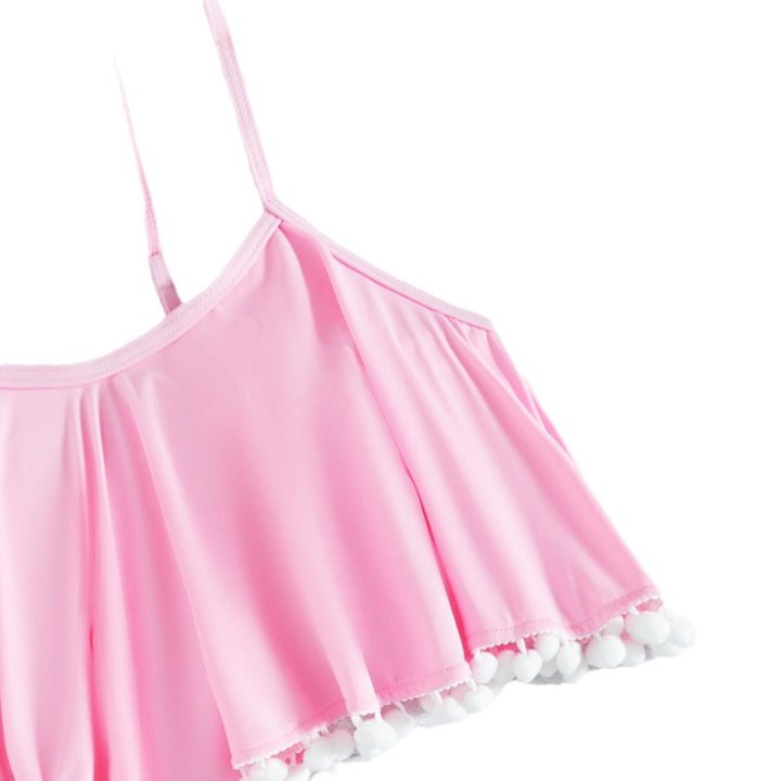 Women's Two-Piece Swimsuit with Ruffled Hem and High Waistband Mune Fashion