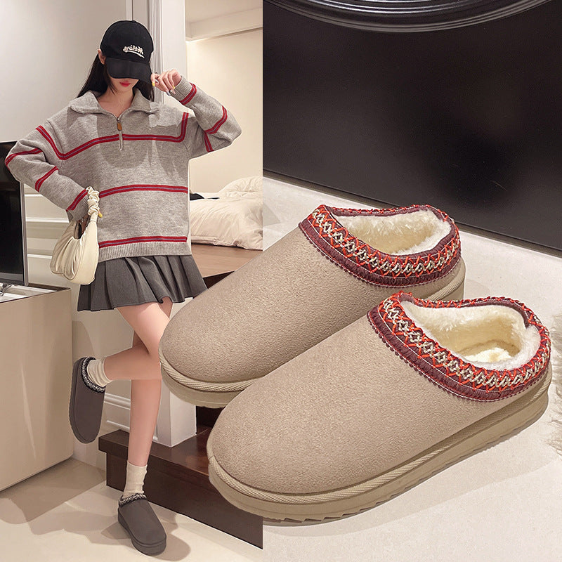 Women's Lined Slipper Mules with Teddy lining and Braided Hem Mune Fashion