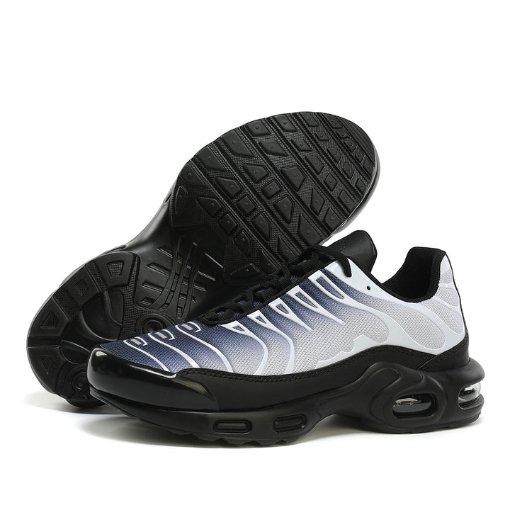 Men's Cushioned Sports Sneakers with Visible Air Chamber and Breathable Gradient Knit Mune Fashion