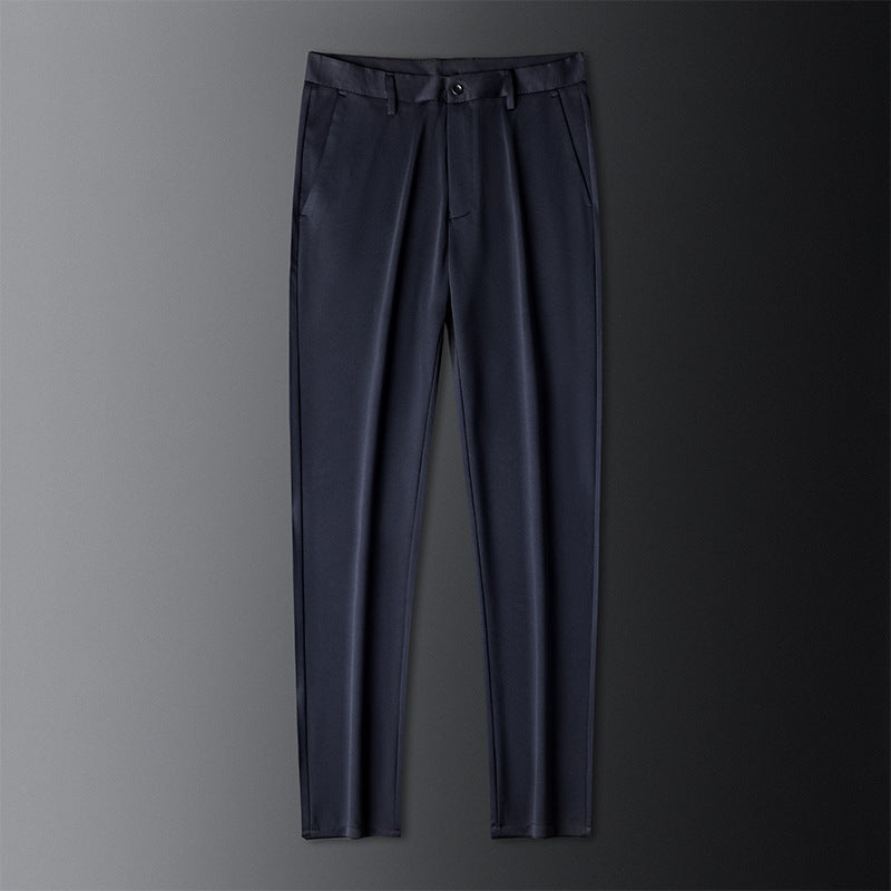 Men's Tailored Suit Trousers with Crease, Stretch, and Concealed Pockets Mune Fashion