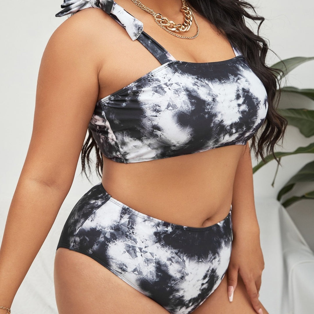 Women's High-Waisted Bikini Set with Playful Top and Elegant Strap Design Mune Fashion