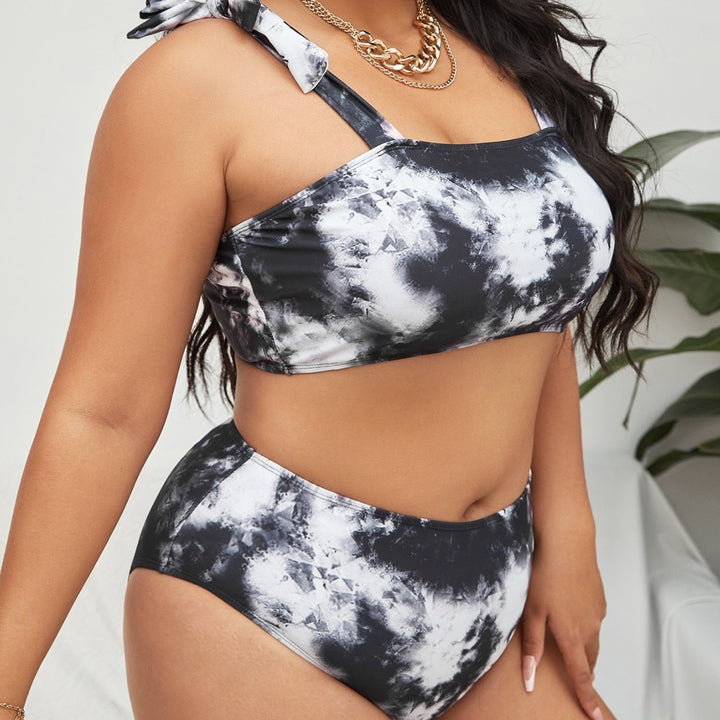 Women's High-Waisted Bikini Set with Playful Top and Elegant Strap Design Mune Fashion