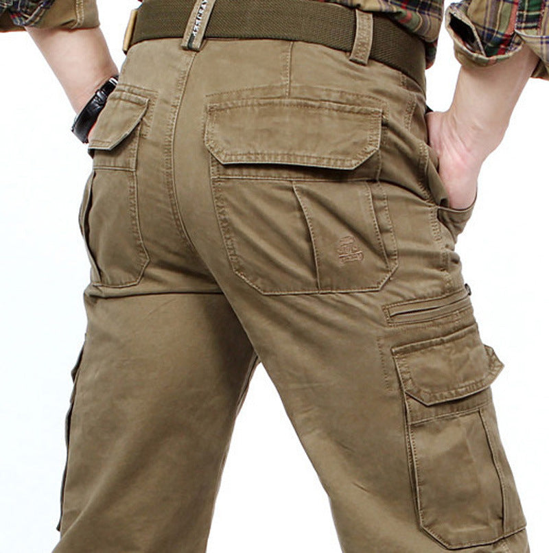 Men's robust cargo pants made of cotton canvas with multiple pockets and knee reinforcement Mune Fashion