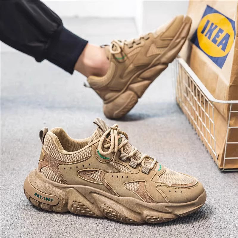 Men's stylish chunky sneakers with suede look and breathable mesh upper Mune Fashion