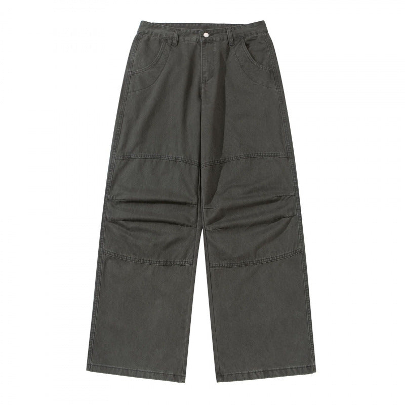 Women's Wide Utility Pants made of durable canvas with reinforced knee panels Mune Fashion