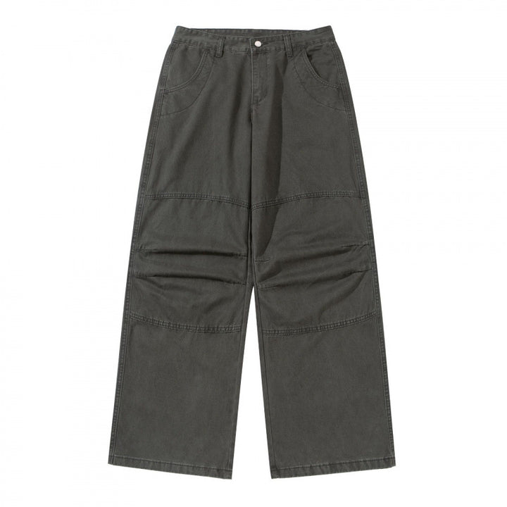 Women's Wide Utility Pants made of durable canvas with reinforced knee panels Mune Fashion