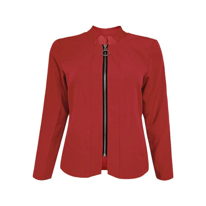 Women’s Modern Blazer Jacket with Asymmetrical Zip and Figure-Hugging Cut Mune Fashion