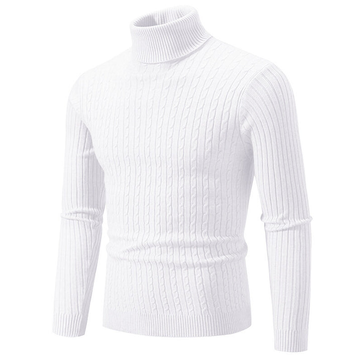 Men's turtleneck sweater with cable knit and slim fit Mune Fashion